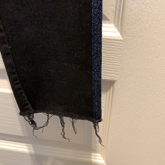 MOTHER High-Waisted Looker Ankle Fray Jeans In Guily Glitter Racer - Picture 9 of 12